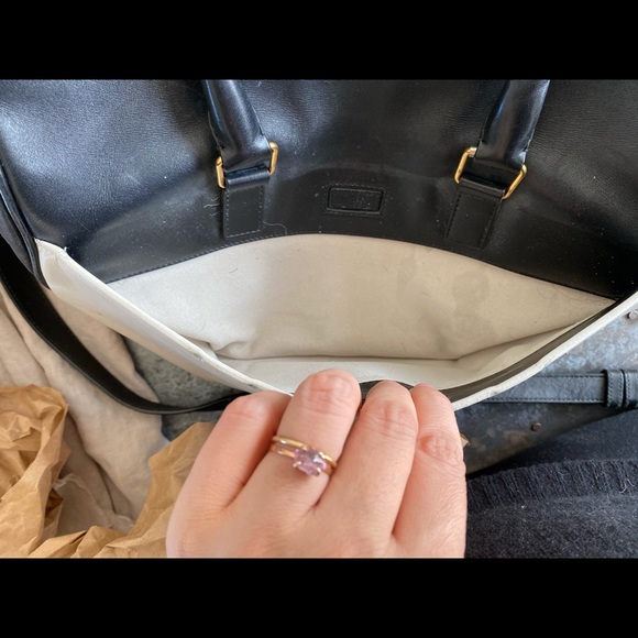 Saint Laurent Classic Duffle 6 Black/White Handbag - Picture 3 of 8